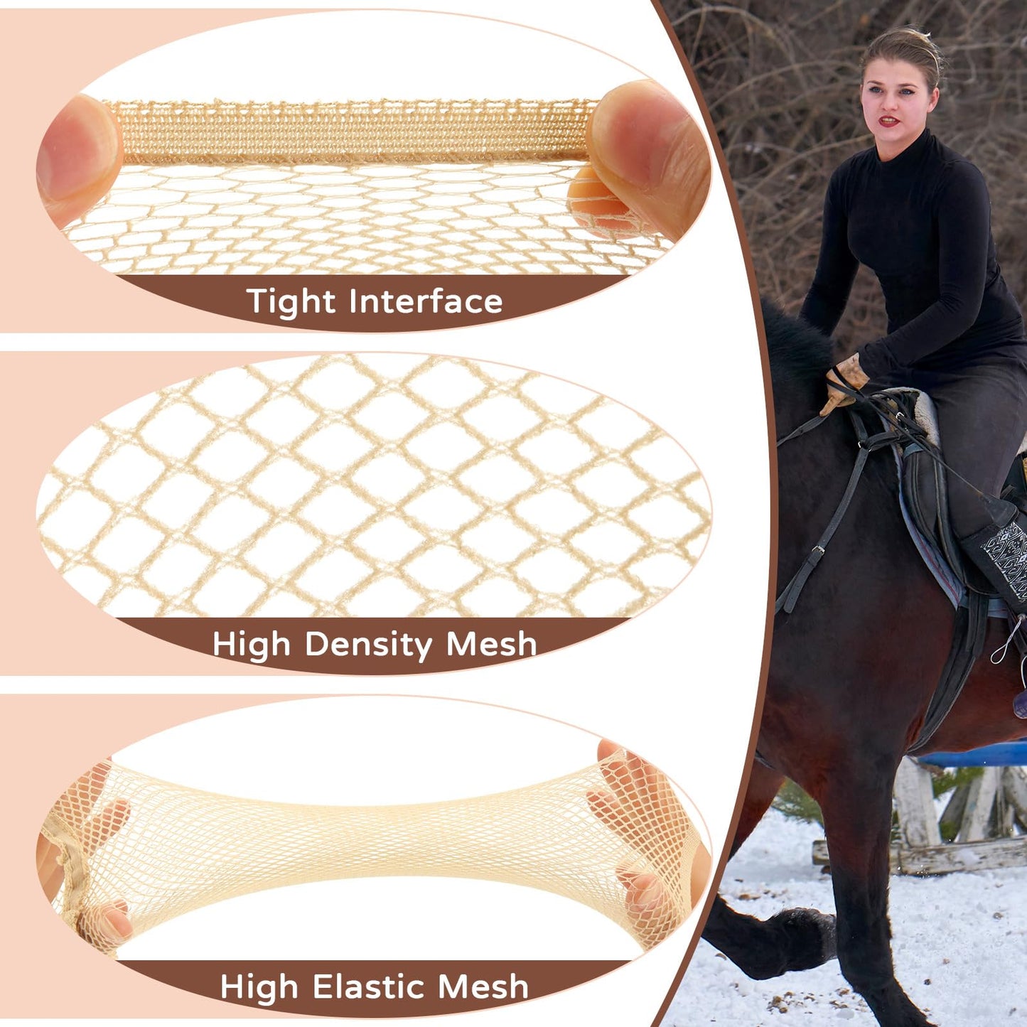 Yuxung 4 Pieces Women Ride Hair Net No Knot Hair Net Equestrian Hair Net Hair Cap Weaving Caps Wig Caps for Long and Short Hair (Blonde)