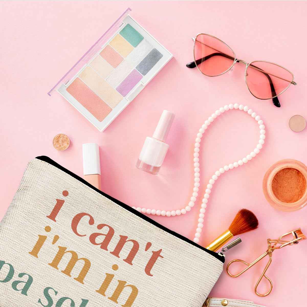 QGFM Physician Assistant Gifts for Women, Physician Assistant Makeup Bag, Physician Assistant PA Week Gifts, Medical Assistant Gifts, I Can't I'm in PA School Funny Cosmetic Bag Toiletry Bag