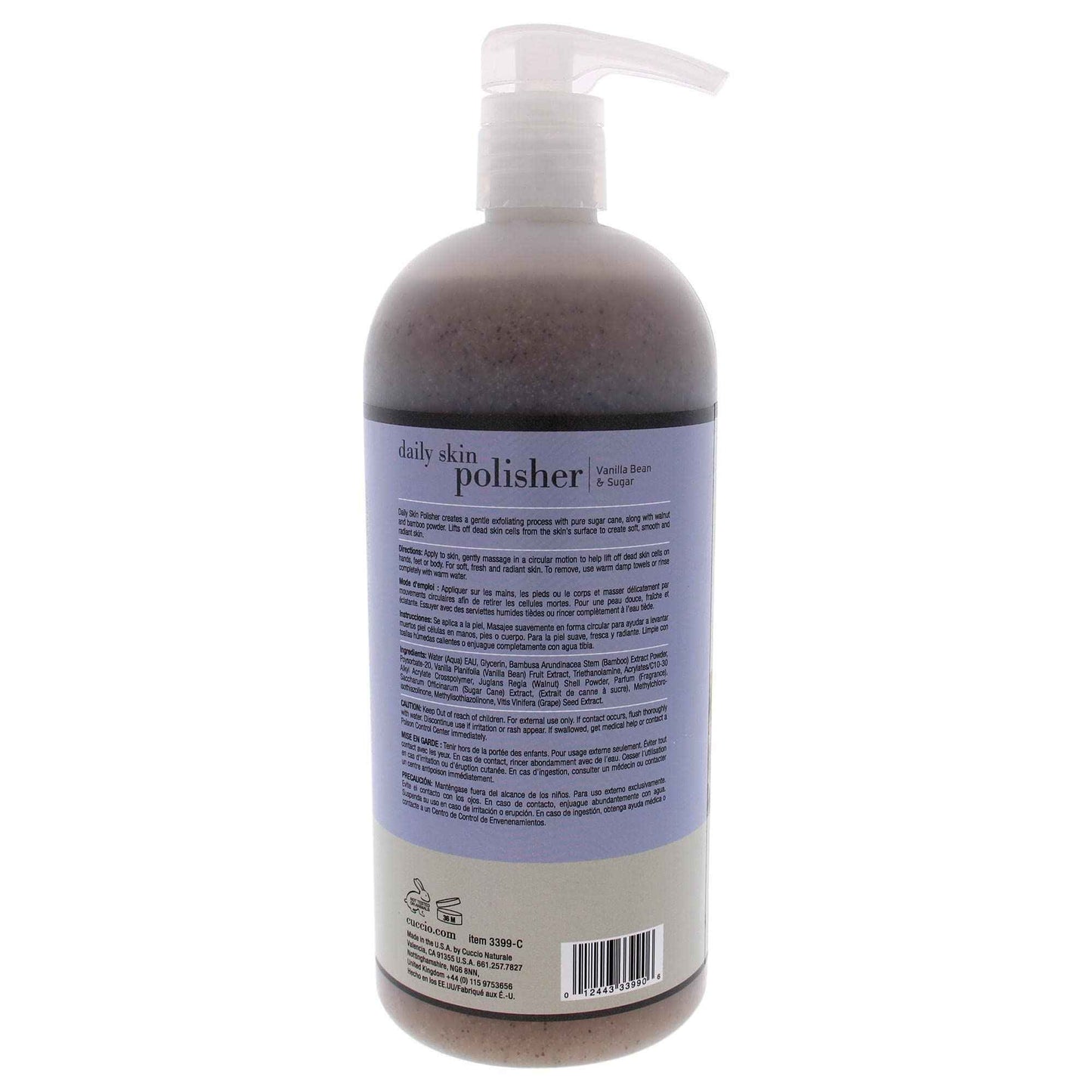 Cuccio Daily Skin Polisher (Vanilla Bean & Sugar, 32 Oz)