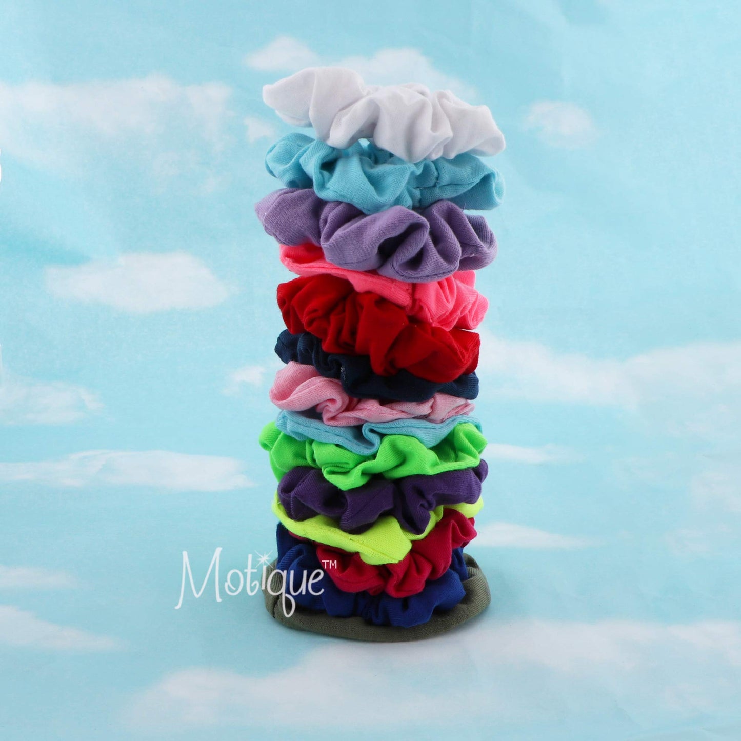 Small Scrunchies Cotton Hair Bobble - Set of 3 - Hot Pink