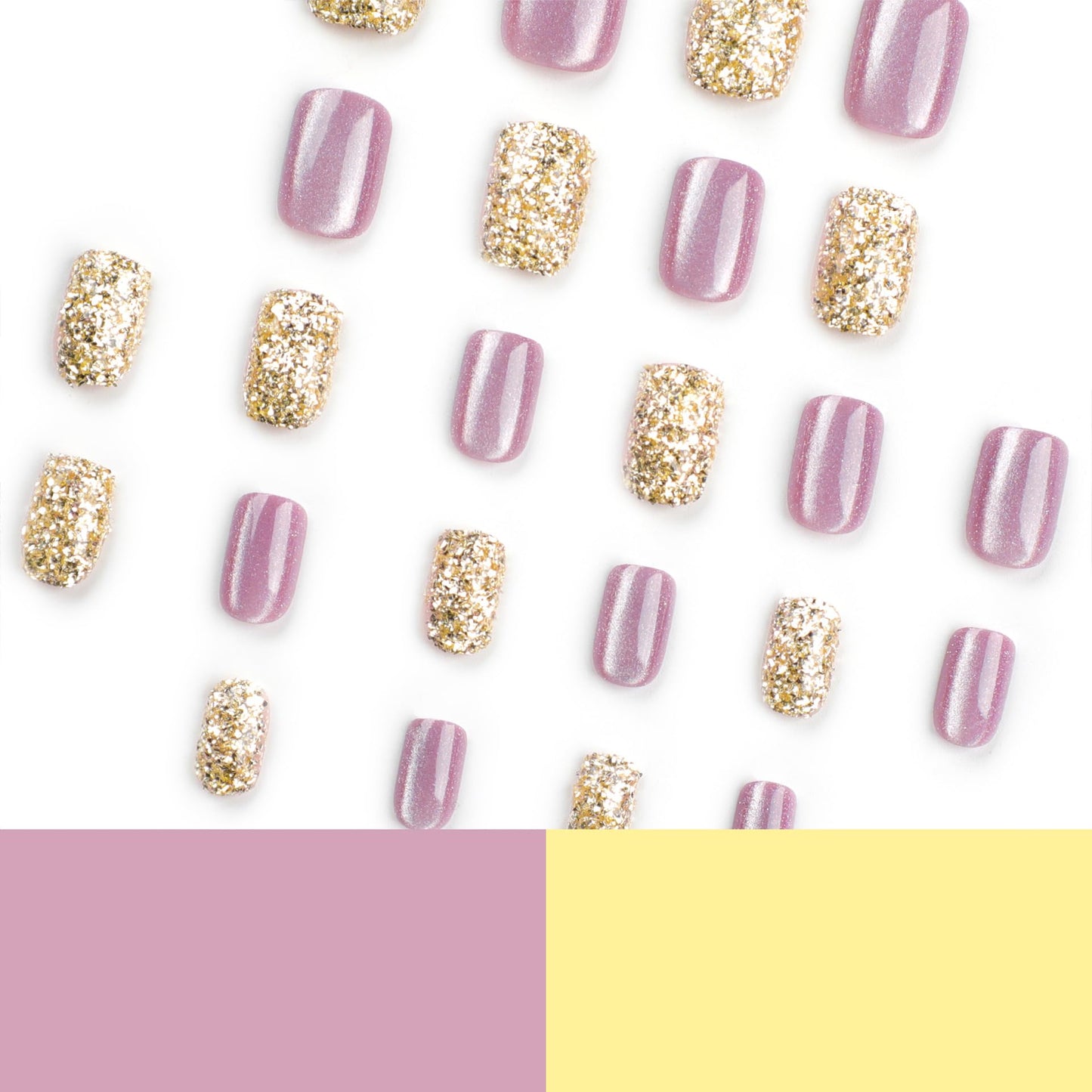 Press on nails, Short Press On Nails, Short Almond Press On Nails, Glue On Nails, 24 Nail Kit (JP2981)