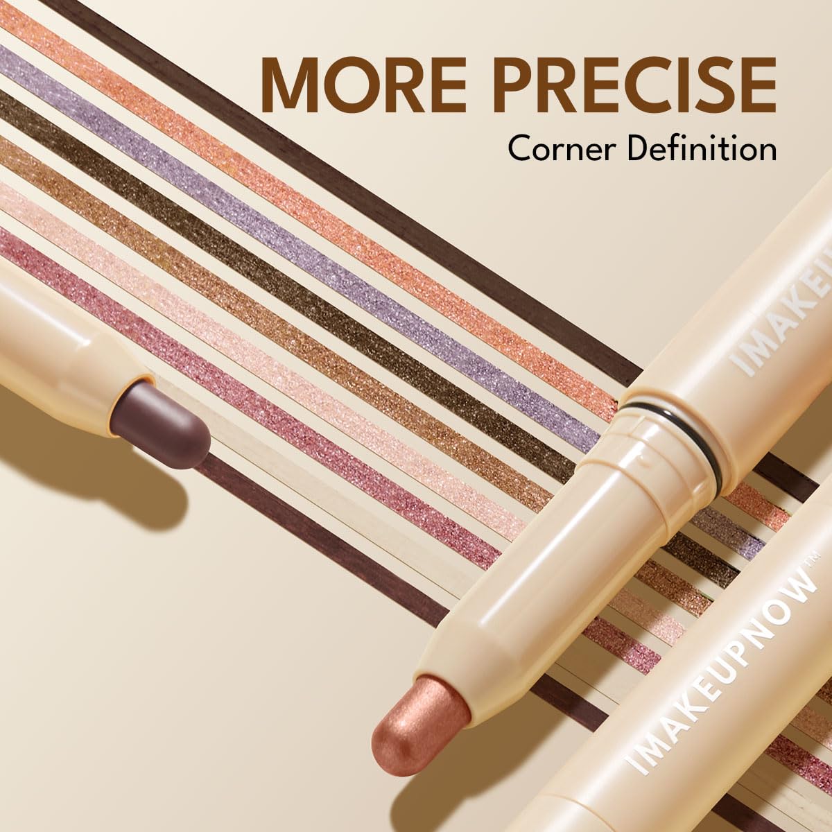 imakeupnow Cream to Powder Eyeshadow Stick Sets, Pro Metallic/Matte Eye Brightener Pencil Crayon Makeup - 2PCS - G007+G008