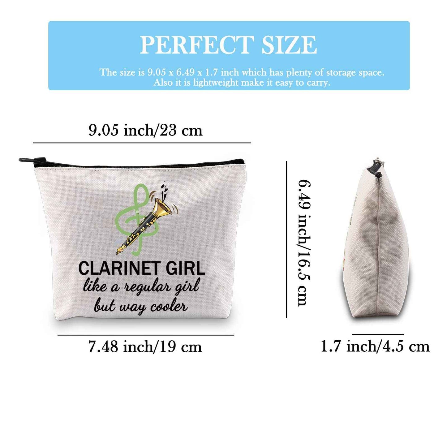 GJTIM Clarinetist Gift - Clarinet Player & Lover Zipper Pouch Makeup Bag