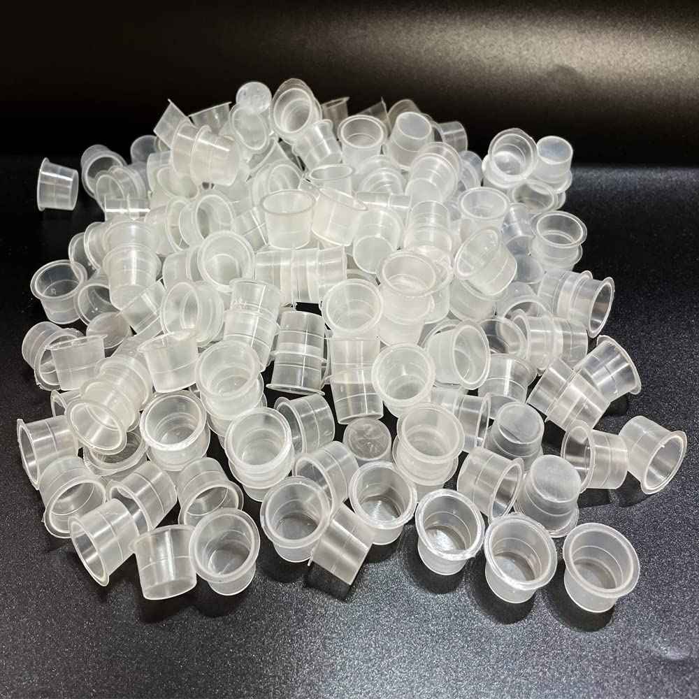 Tattoo Ink Caps Cups - Disposable Tattoo Ink Cups Pigment Ink Caps,Tattoo Machine, Supplies,Tattoo Needles (Large.15mm—100PCS