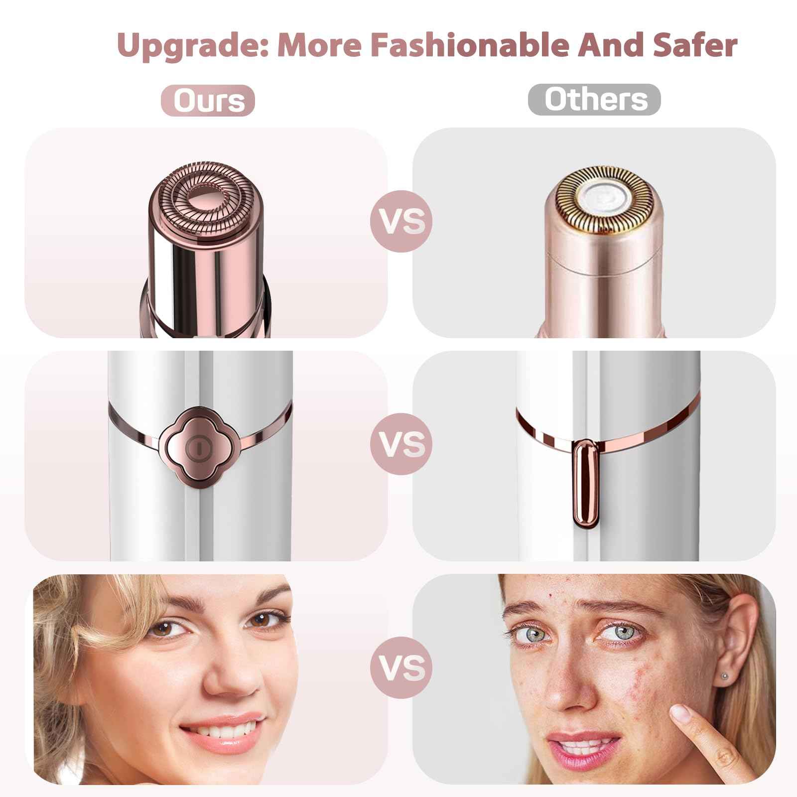 Facial Hair Removal for Women, Hair Removal Device with 4 x Replacement Heads, Gurelax Facial Hair Remover for Chin, Upper Lip