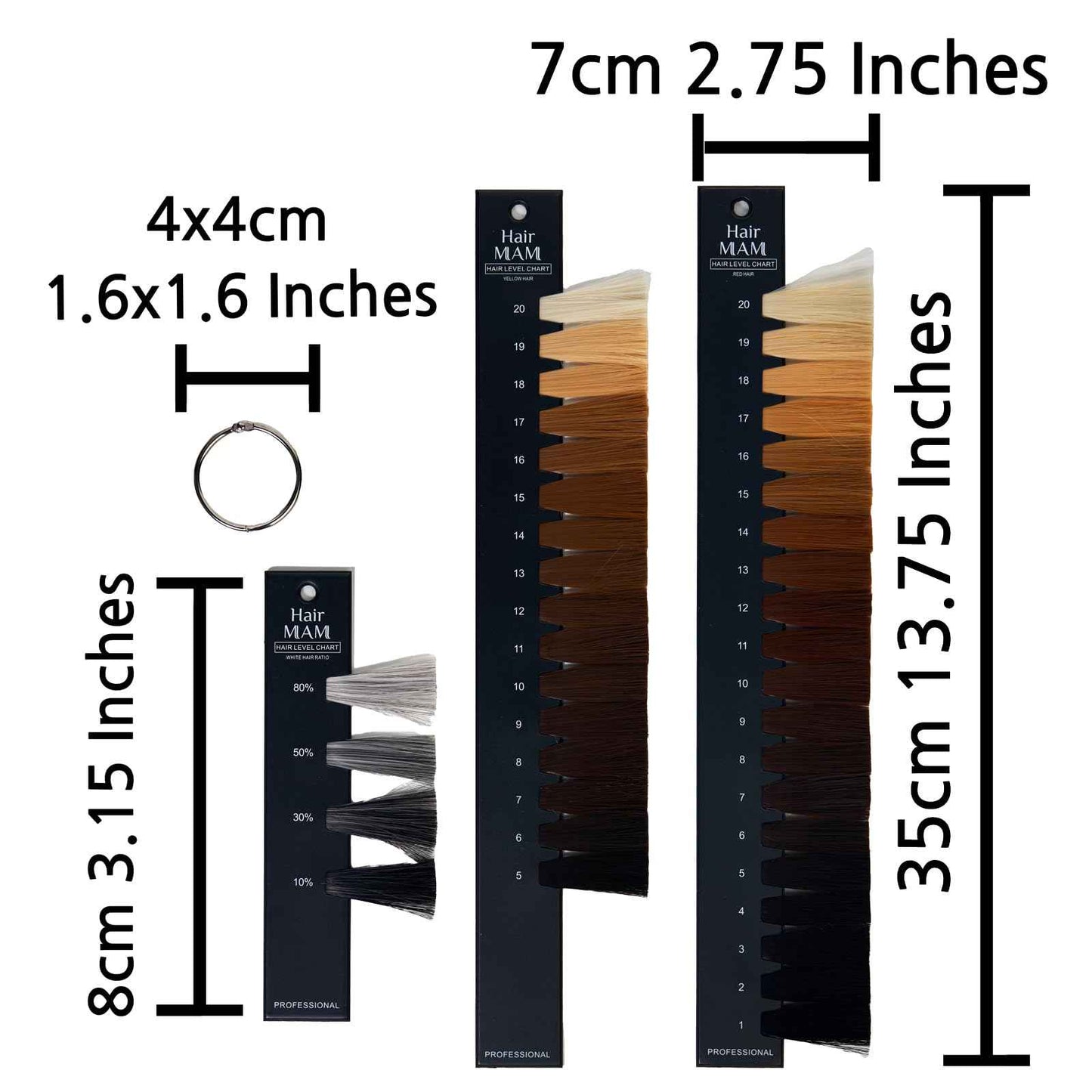 Hair Level Scale Chart Set Checking Brightness For Hair Salon and Hairdresser