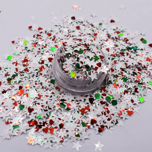 10 Grams/Pack - Christmas Holiday Snowflake Tree Mixes Series Glitter - Festival Rave Beauty Makeup Face Body Nail Art Craft Tumbler Decoration Christmas-6