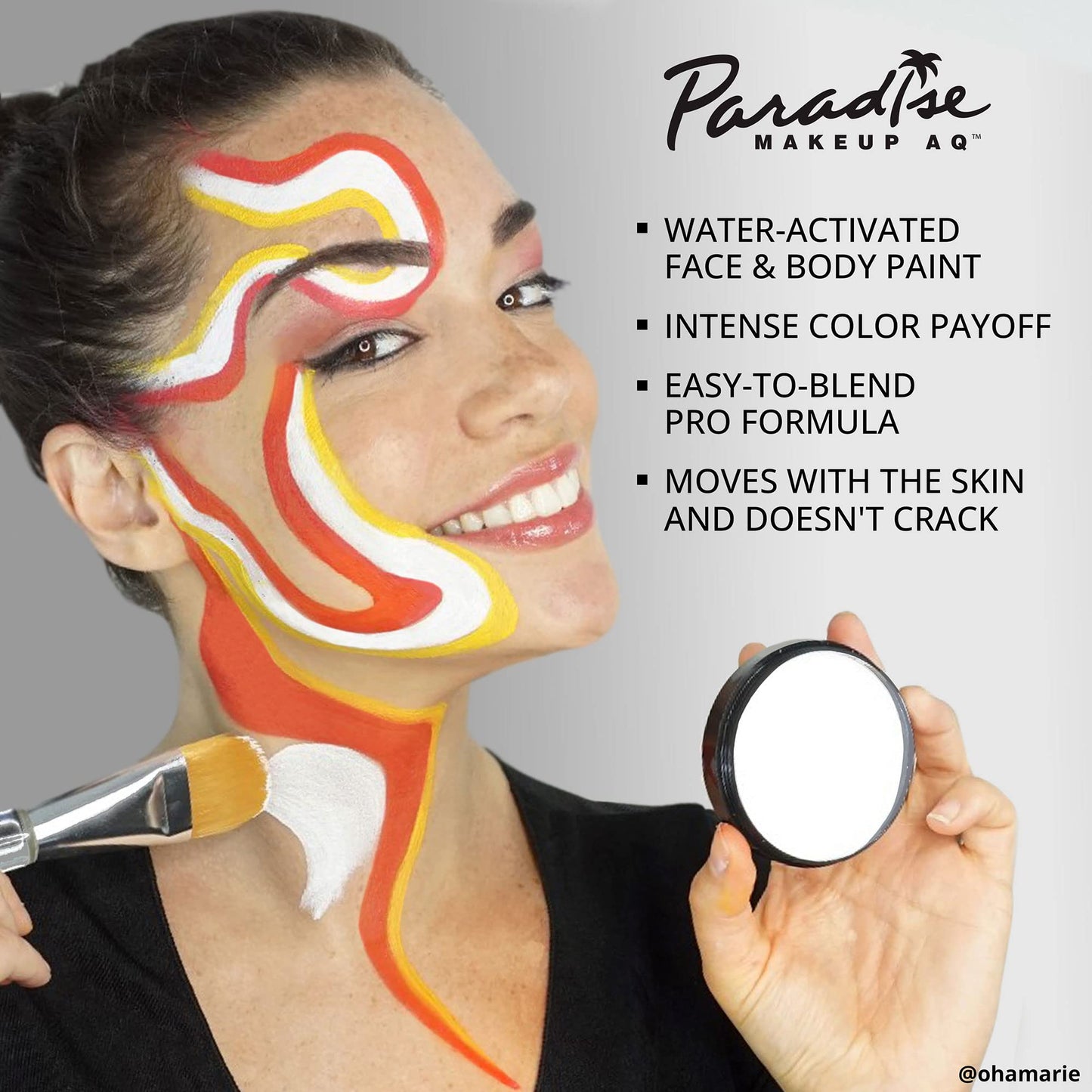 Mehron Makeup Paradise Makeup AQ Pro Size | Stage & Screen, Face & Body Painting, Special FX, Beauty, Cosplay, and Halloween | Water Activated Face Paint & Body Paint 1.4 oz (40 g) (Red)