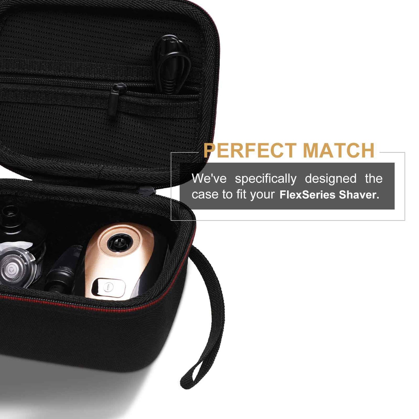 LTGEM Electric Shaver Case Compatible with FlexSeries Electric Head Hair Shaver, Bald Head Waterproof Razor Cases-Travel Protective Carrying Storage Bag (Only Case)