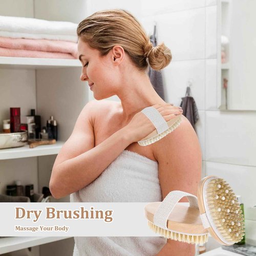 10 Pcs Dry Brushes for Body Dry Brushing Body Brush Exfoliating Brush with Massage Nodule Scrubber for Shower Bath Back Circulation Improvement Dead Skin Remove Beauty Exfoliator