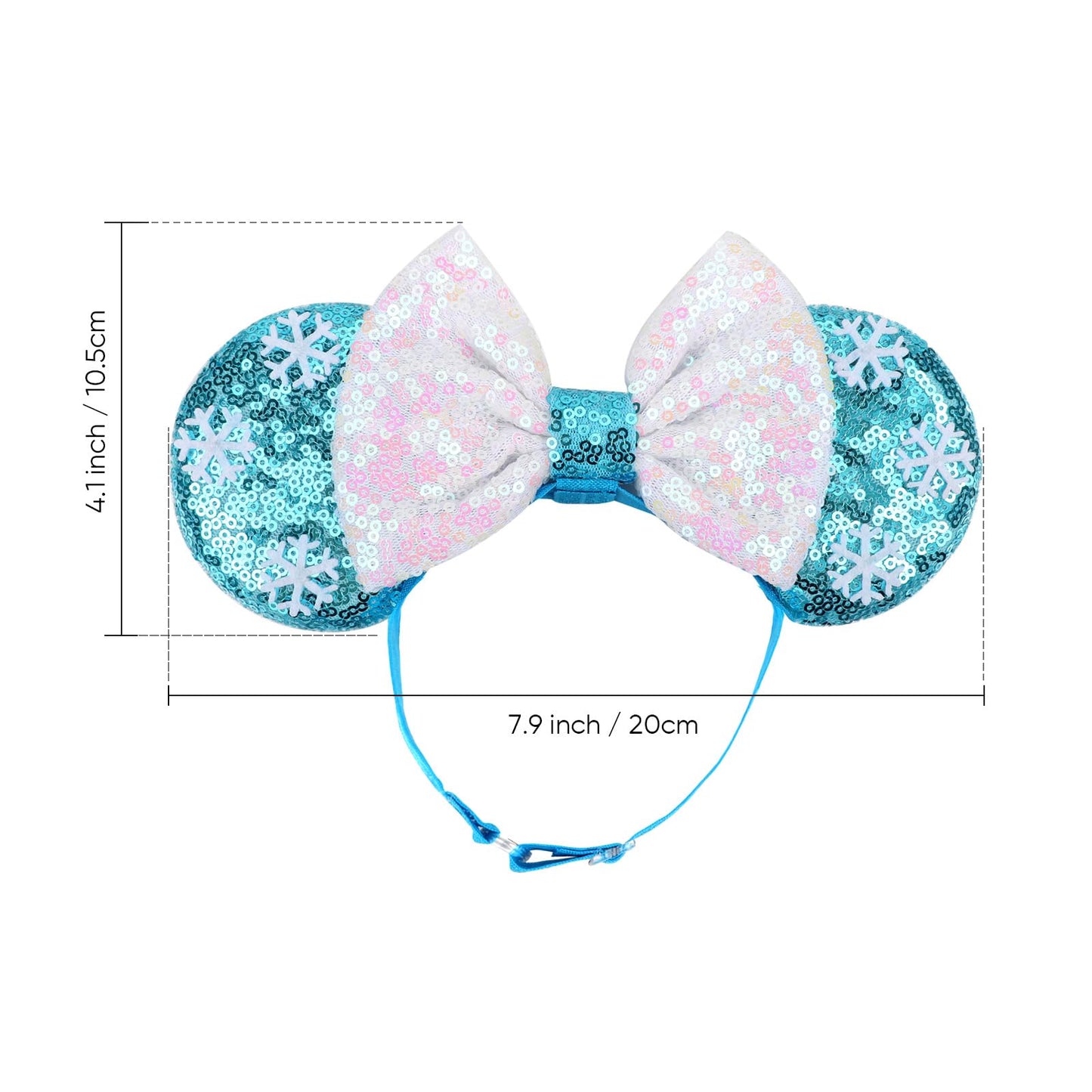 AQOKKA 2 Pcs Elastic Mouse Ears Headbands with Bow for Birthday Party, Hair Hoop Party Decoration Cosplay Costume Hair Accessories for Women & Girl