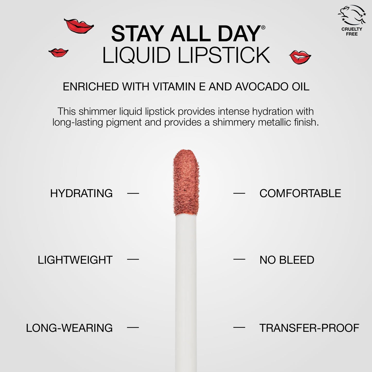 stila Stay All Day Liquid Lipstick, Shimmering Metallic Long-Lasting Color Wear, No Transfer Hydrating, Lightweight with vitamin E & Avocado Oil for Soft Lips 0.10 Fl. Oz., Carina Shimmer