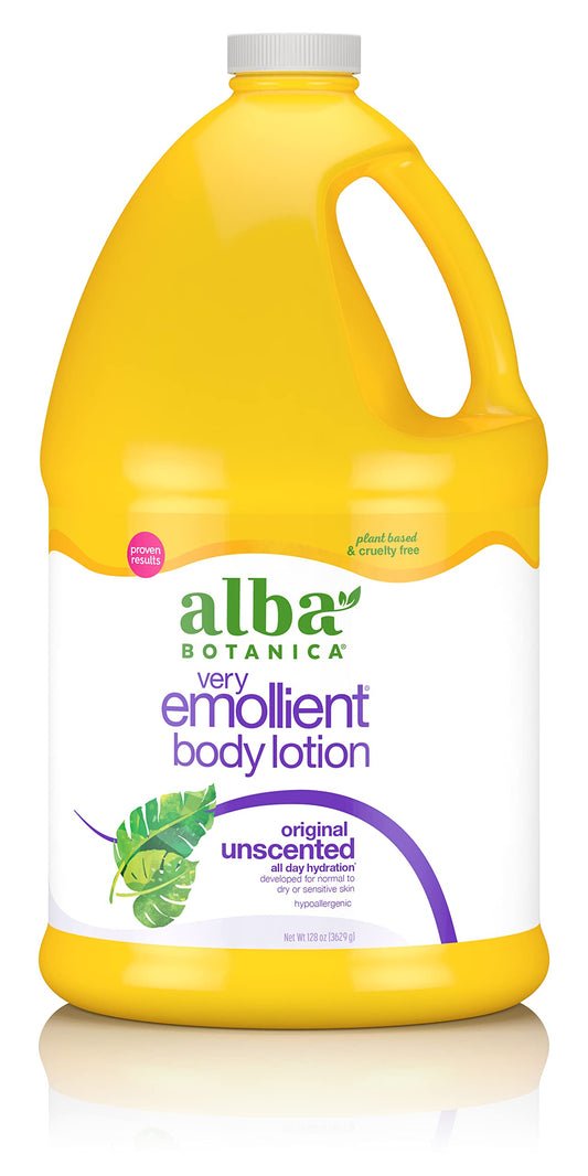 Alba Botanica Very Emollient Body Lotion, Unscented Original, 128 Oz