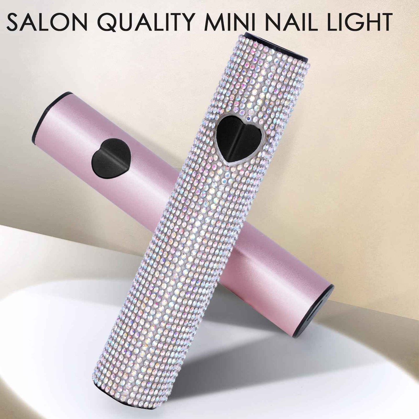 Linssy 10W Handheld UV Light for Gel Nails Mini Nail Lamp with USB Rechargeable Flash Cure Lamp, 3D Nail Art & Home Use (Diamond)