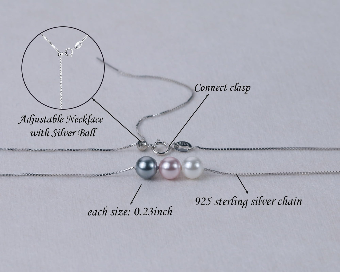 Sereney 30th Birthday Gifts for Her Sterling Silver Pearl Necklace as 30 Year Old Birthday Gifts for Women with Three Pearl Beads on Birthday Gifts for Turning 30 for Daughter or Friends