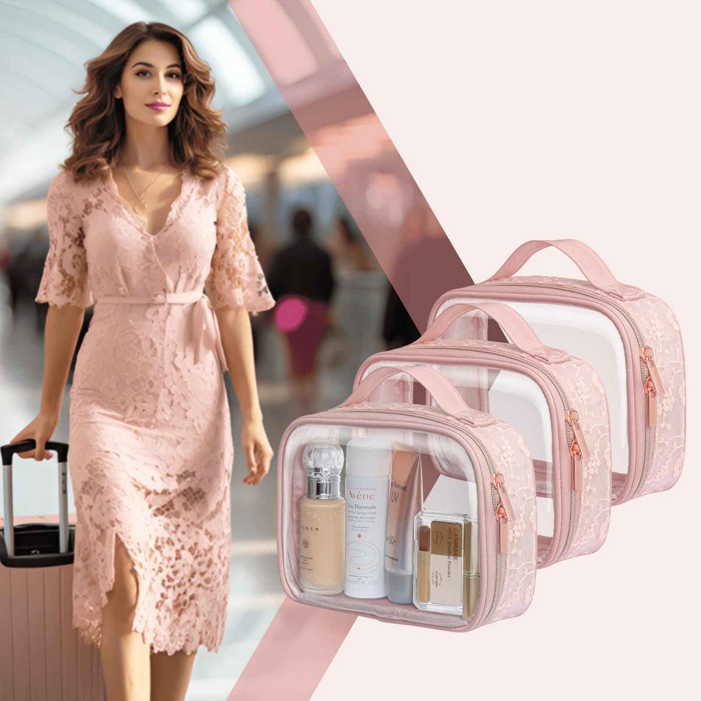 PACKISM Lace TSA Approved Toiletry Bags, 2 Style for Bundle Sale