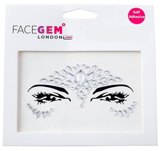 Face Gems Adhesive Glitter face Jewel Tattoo Sticker Festival Rave Party Body Make Up (Clear)