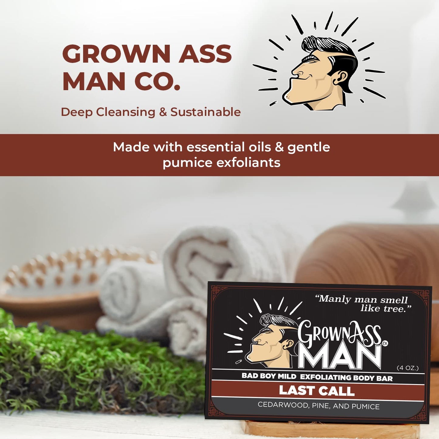 Grown Ass Man Co. Body Bars (Last Call (Mild Exfoliant), 3-Pack)