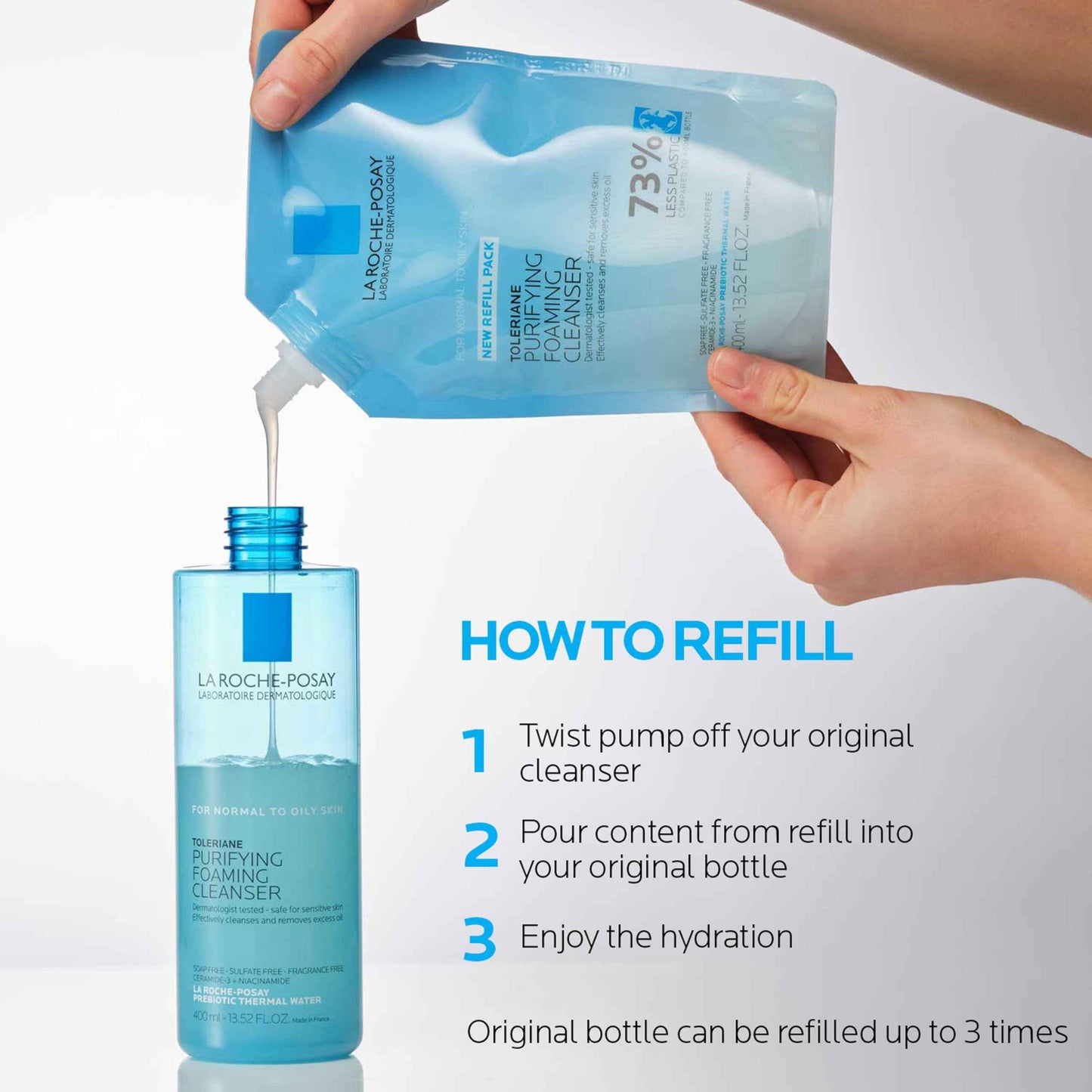 La Roche-Posay Toleriane Purifying Foaming Facial Cleanser Bundle, Oil Free Face Wash for Oily Skin with Niacinamide, Pore Cleanser Won’t Dry Out Skin, Unscented