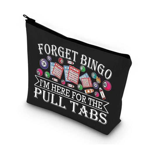 BDPWSS Bingo Makeup Bag - Themed Zipper Pouch for Pull Tabs Game, Gift for Gambling Lovers