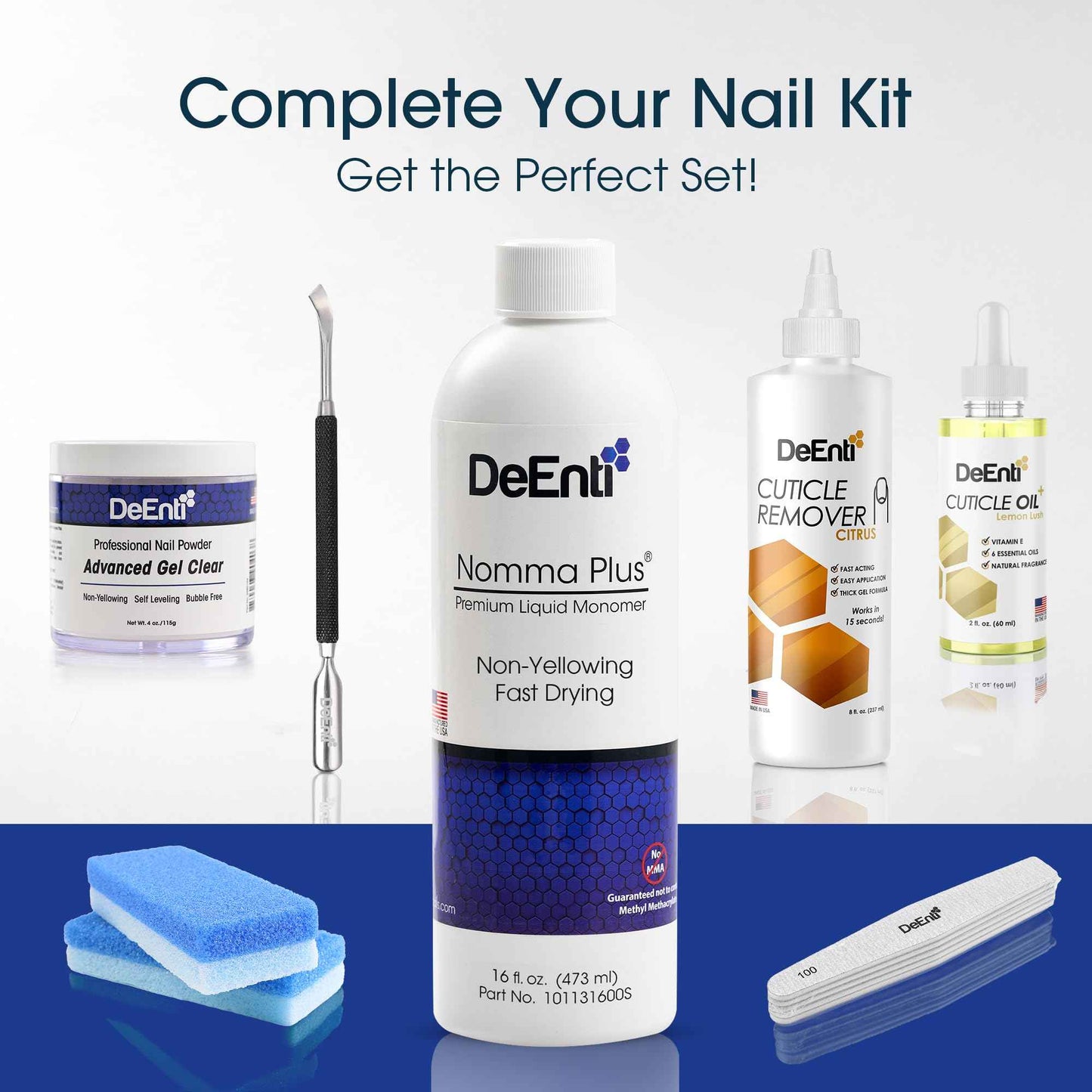 DeEnti Nomma Plus Professional Liquid Monomer, EMA Nail Liquid for Acrylic Powder, Non-Yellowing Monomer, 16oz Bottle, Professional Salon Quality Manicure and Pedicure Supplies