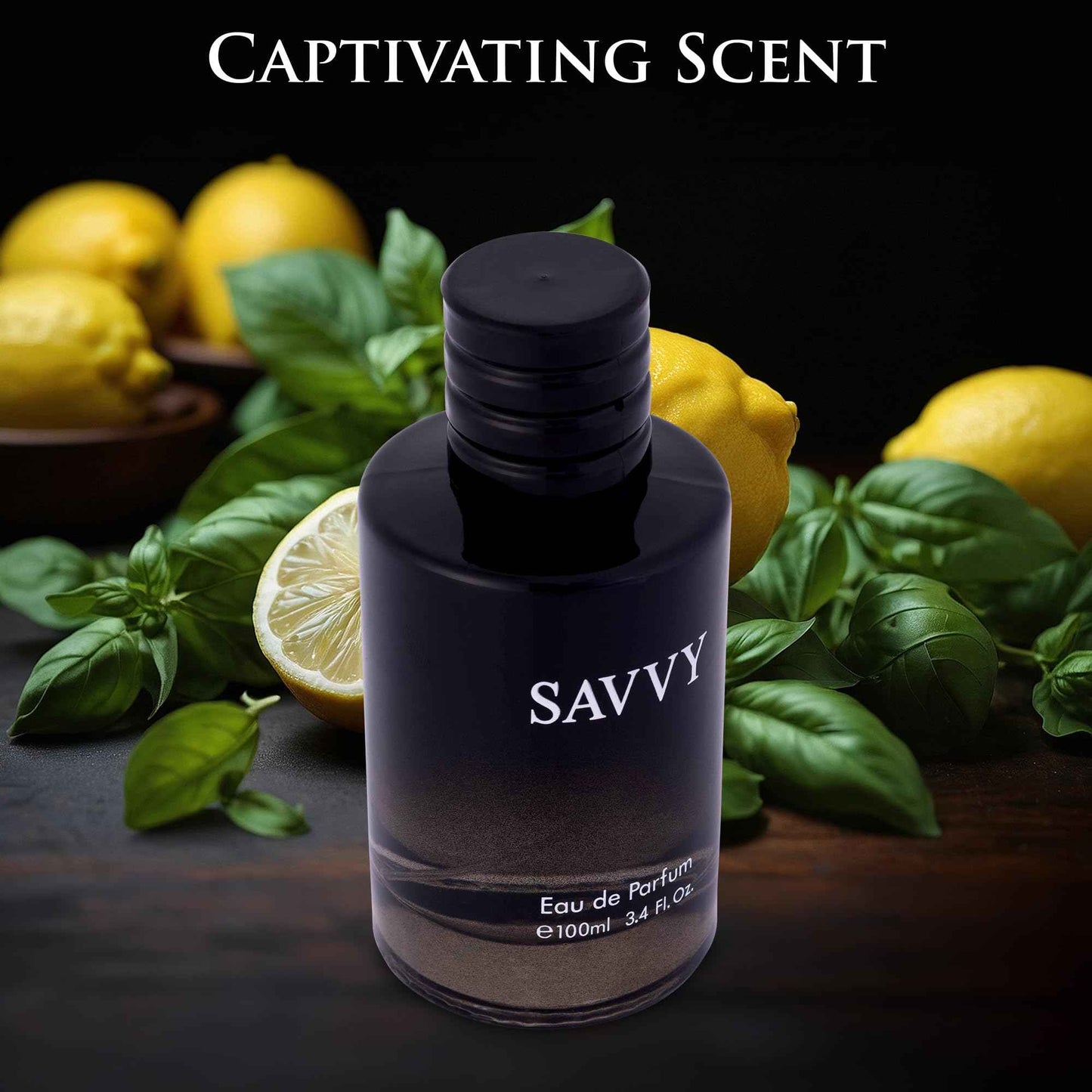 Savvy for Men Eau De Parfum - Sophisticated Male Fragrance Composition of bergamot, Pepper, Lavender, Star Anise & Nutmeg - Base of Peppery & Vanilla - Go-To Daily Scent - Elegant 100ml Bottle