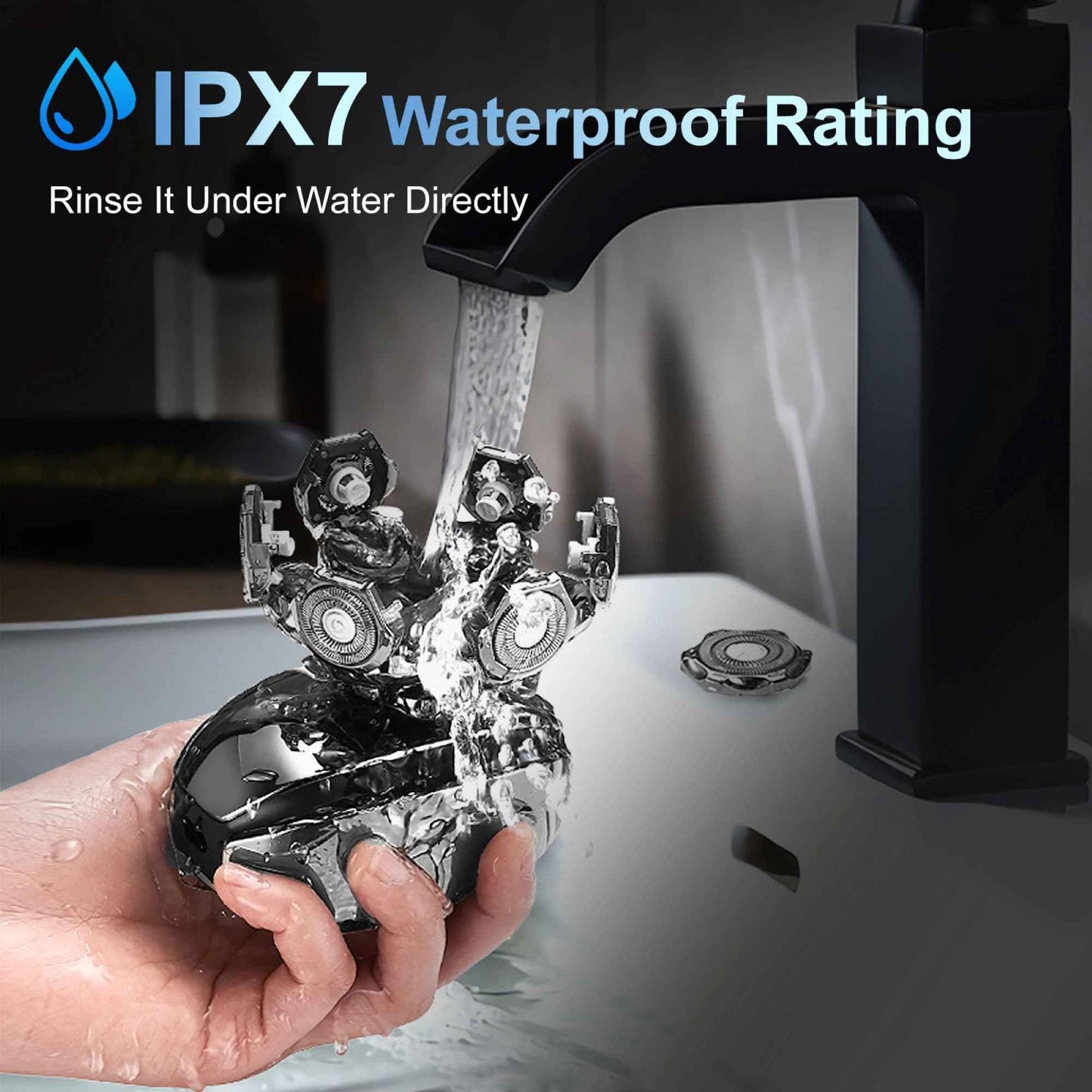 Head Shavers for Bald Men, Electric Razor for Bald Men, Waterproof Head Shavers, 3 in 1 Grooming Kit, 7D Rechargeable Rotary Shaver with Led Display