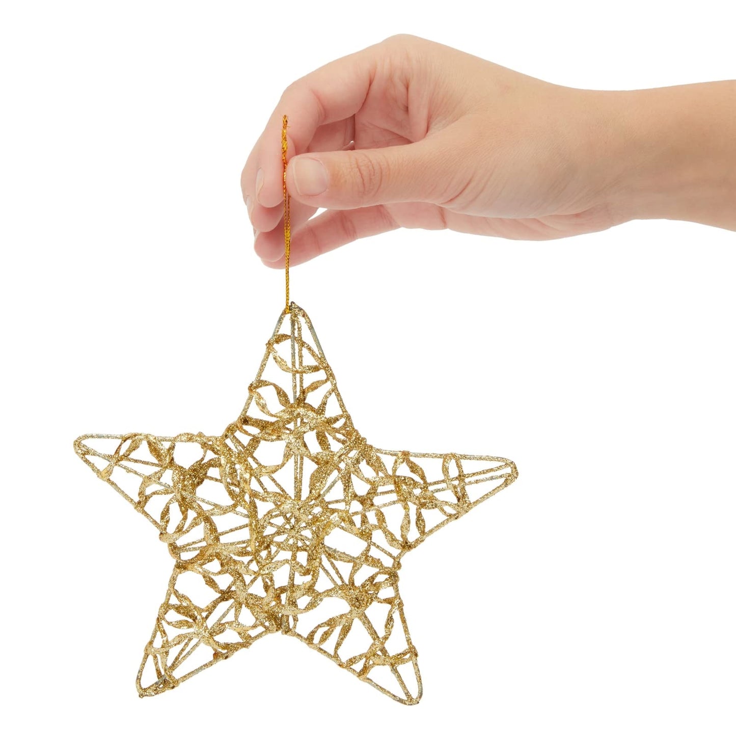 Juvale 24 Pack Gold Star Ornaments for Christmas Tree, Bulk Holiday Decorations (6 Inches)