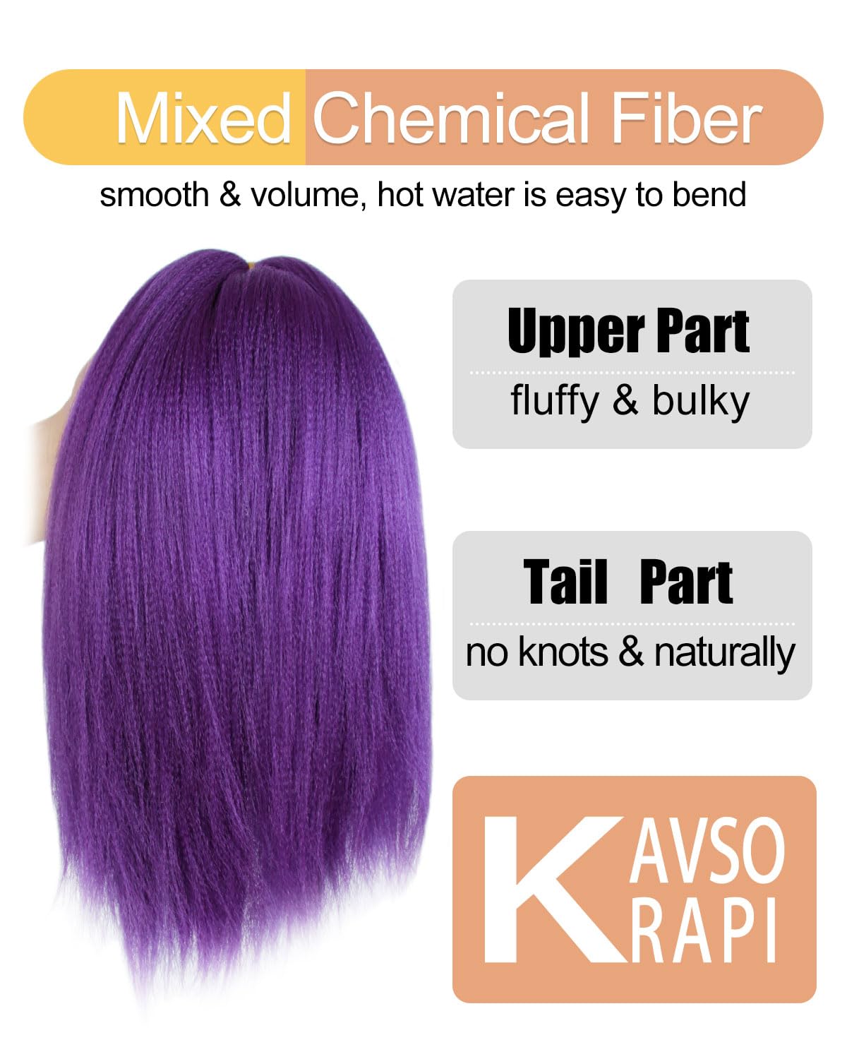 KAVSORAPI Dark Purple Braiding Hair 16 Inch Pre Stretched Hair Colored Short Straight Crochet Braids Yaki Texture Synthetic Fiber 6 Packs (Dark Purple)