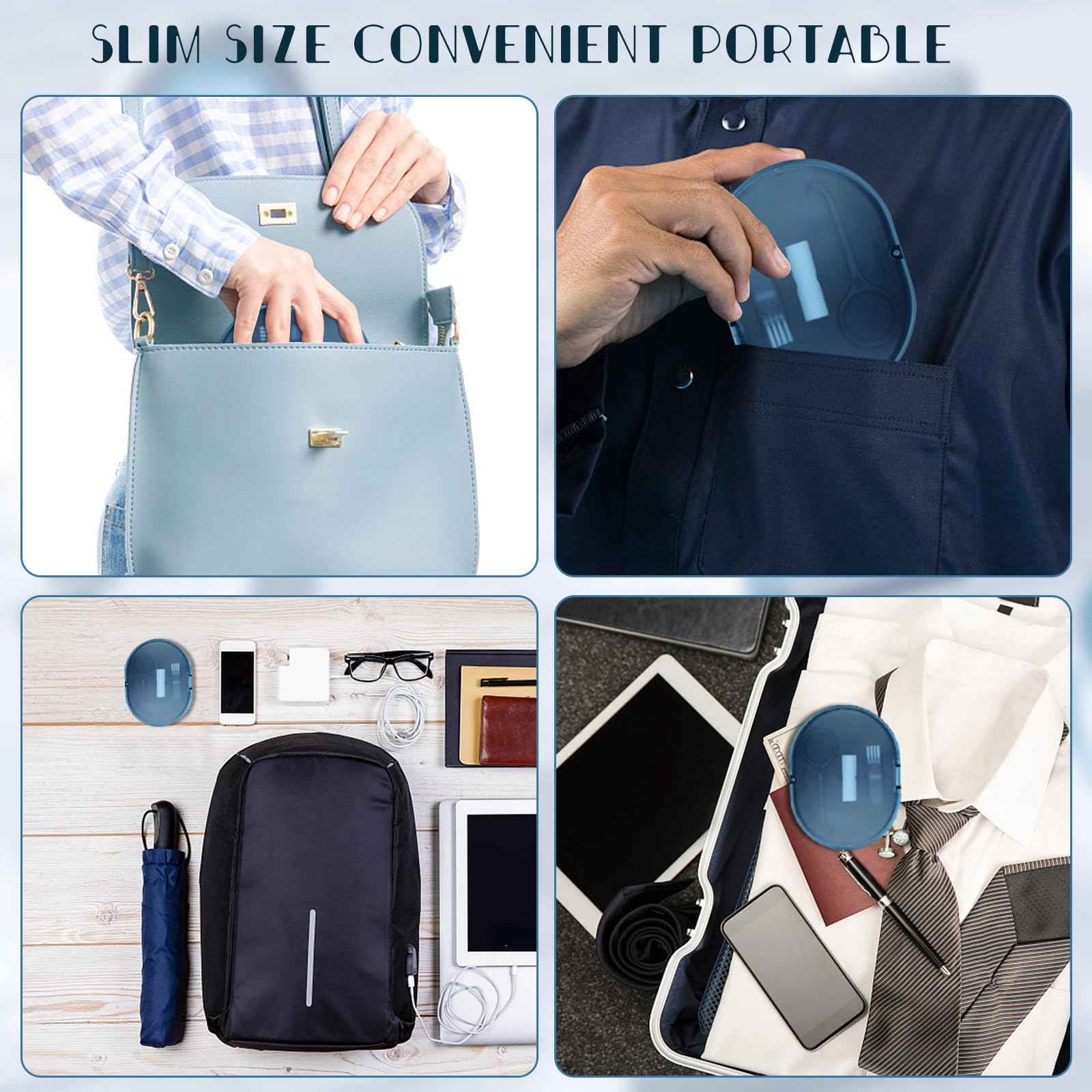 LONGMON New Double-layer Retainer Storage Case with Belt Chewing,Removal Tool,Cleaning Brush,Built in Mirror Orthodontic Retainer Case