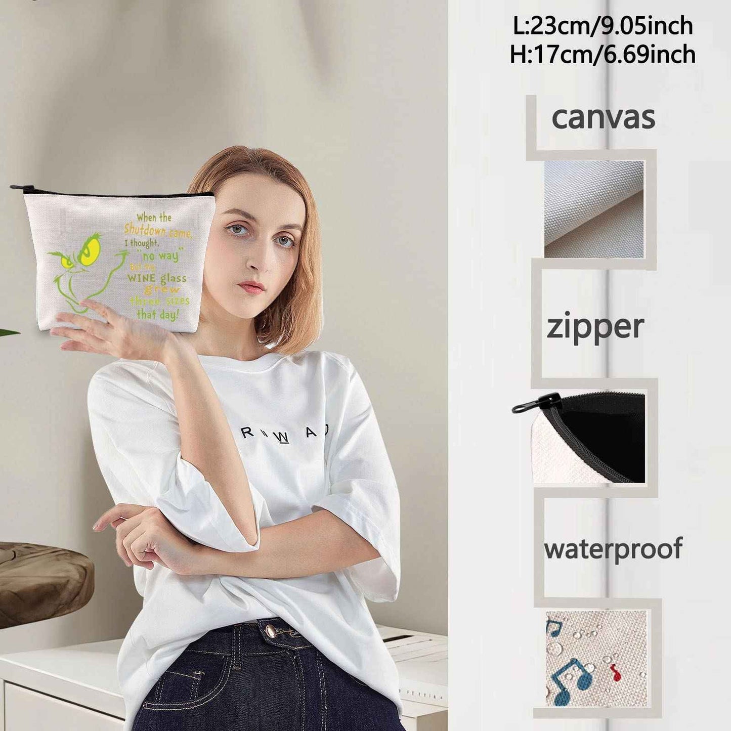 LEVLO Grenn Doctor Cat Quote Cosmetic Make Up Bag Doctor Cat Fans Gift When The Shutdowh Came I Thought No Way Makeup Zipper Pouch Bag (When The Shutdowh)