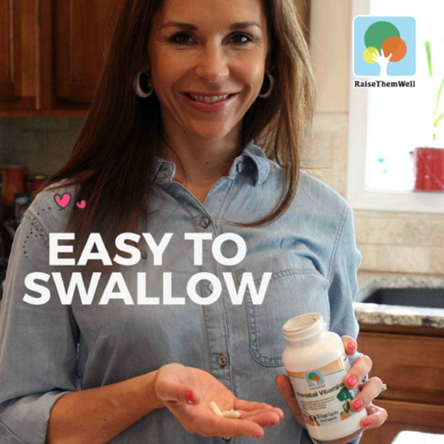 Raise Them Well Prenatal Multivitamin with Methylfolate, K2 MK-7, Glutathione & Iron, Physician Developed, Non-GMO, Supports Healthy Pregnancy, Brain & Bone Development, 150 Veggie Capsules