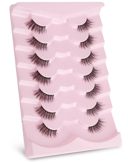 Onlyall Half Eyelashes Corner Lashes Natural Lashes Half Lashes Wispy End Lashes Corner Eyelashes 3/4 Lashes 7 Pairs C19