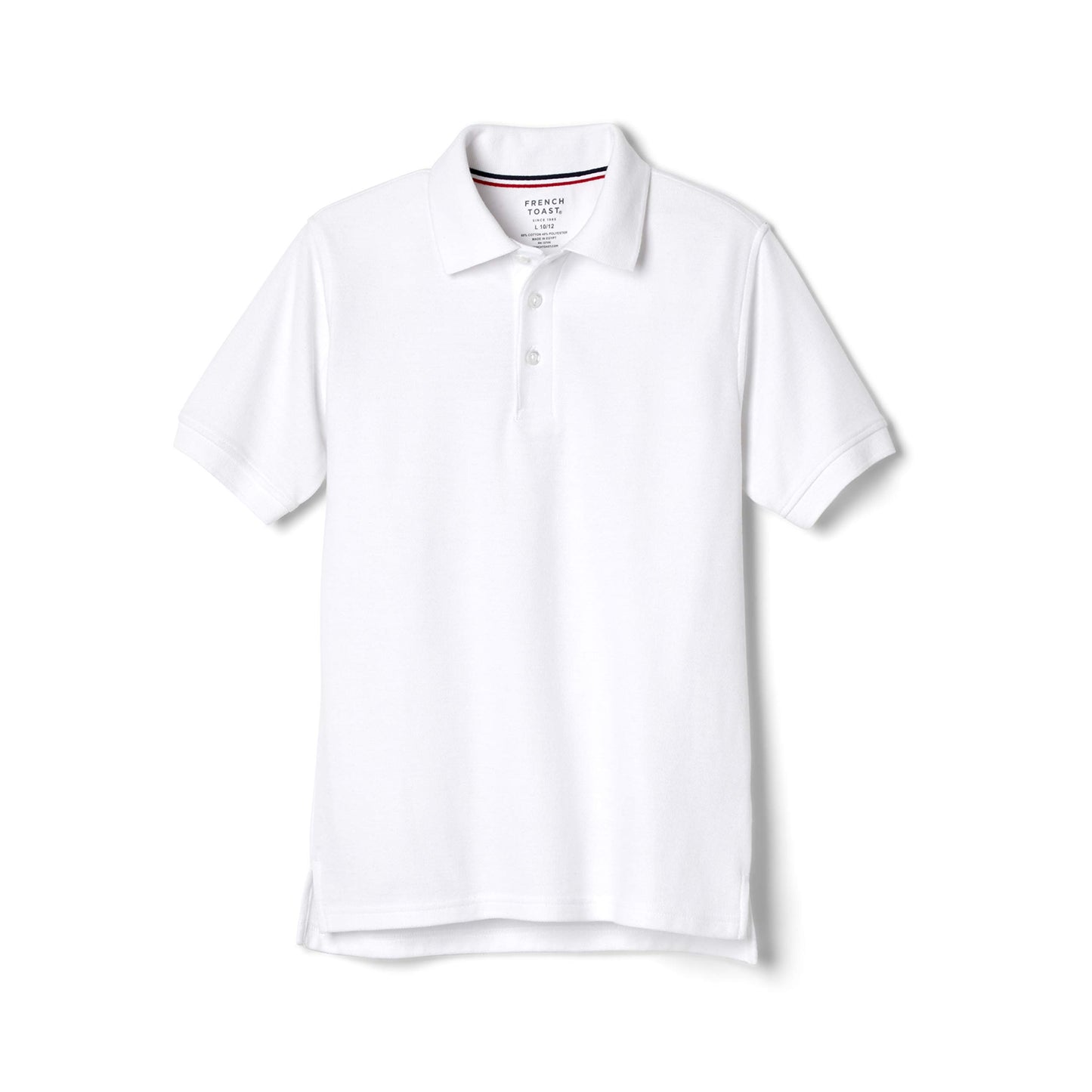 French Toast Little Boys' Toddler Short Sleeve Pique Polo, White, 2T