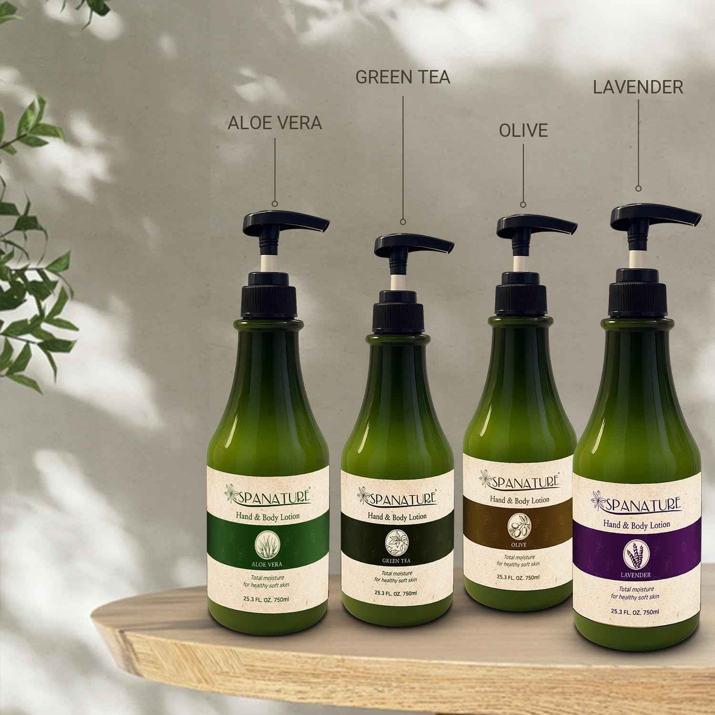 Spanature Green Tea Body Lotion For Women - Natural Green Tea Moisturizer for Face & Hands, Nourishing & Restoring Formula – Non-Greasy, Fast Absorbing - 750ml/25oz with Pump, Made in Korea