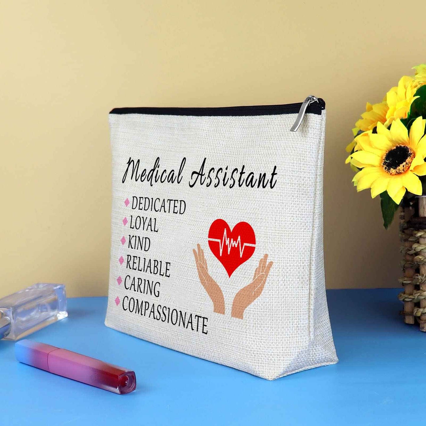 3 Pcs Medical Assistant Thank You Gift Makeup Bag MA Gifts Cosmetic Bag Nurse Appreciation Gift Birthday Thanksgiving Christmas Nurses Day Graduation Gifts for Medical Assistant Nurse