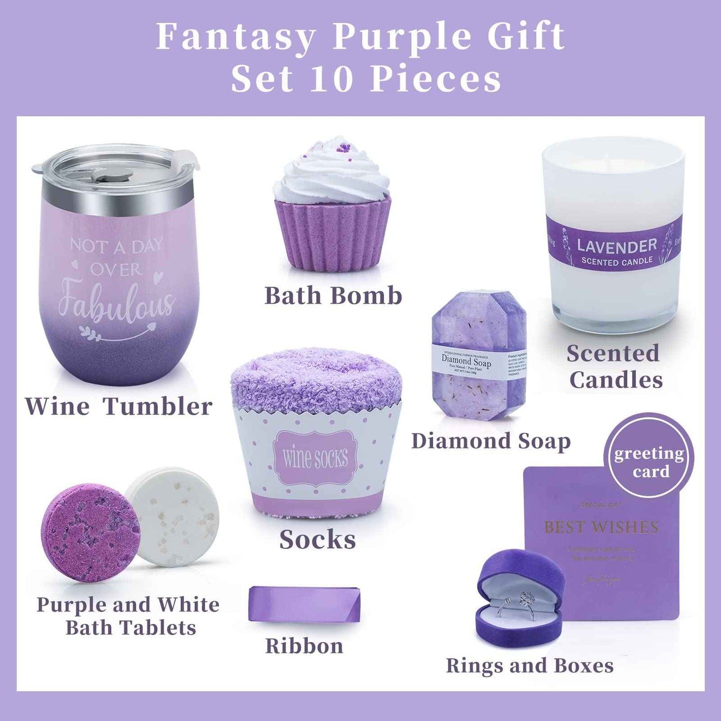 RTDERE Birthday Gifts for Women Mom, Unique Mothers Day Gifts for Best Mom from Daughter Son, Get Well Soon Gifts, Personal Care Gifts Basket for Women Girl Sister 10pcs