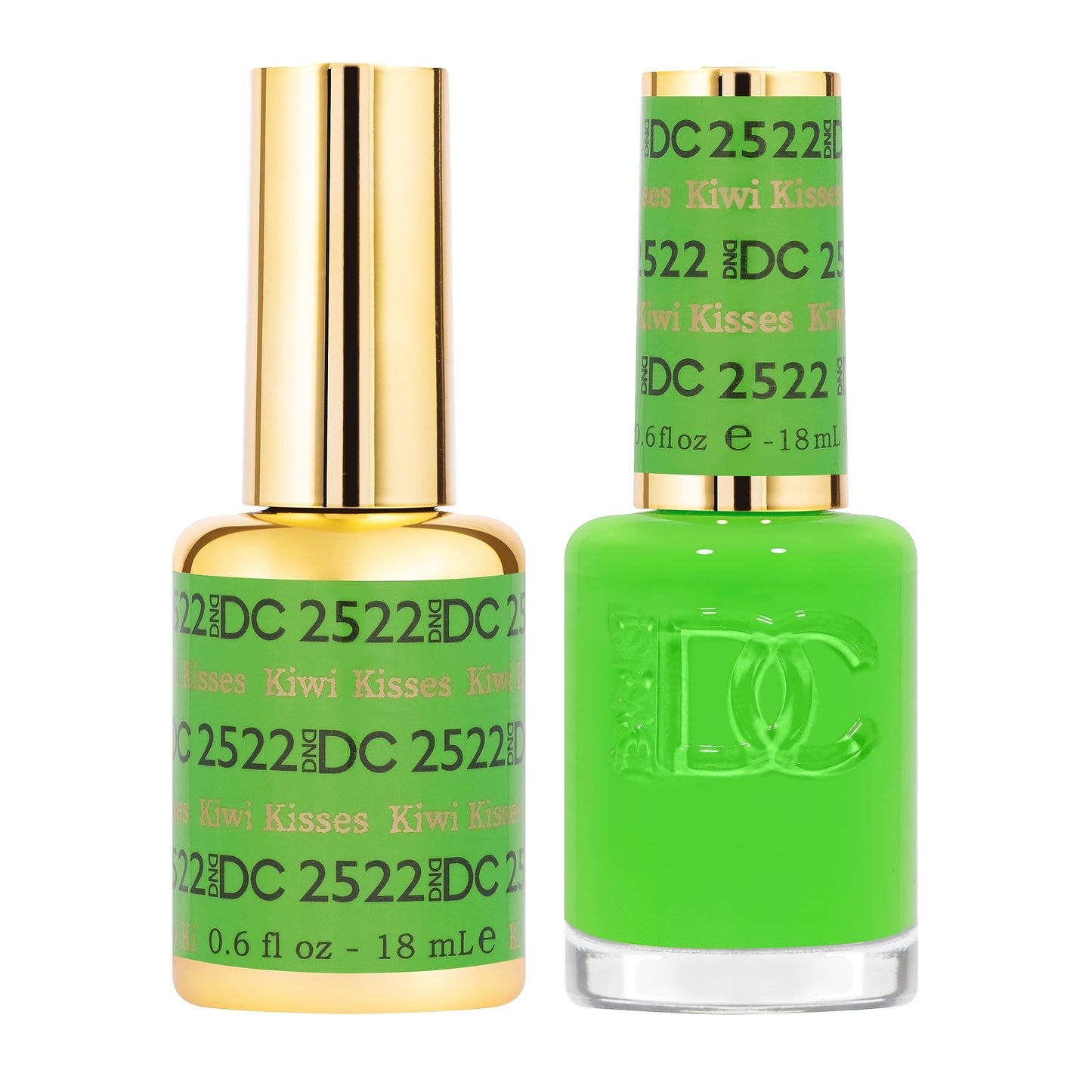 DND DC Gel Polish Set, Free Spirit Collection, UV/LED Gel Polish and Air Dry Nail Lacquer, Matching Chip-Free Polish Duo, 2522 Kiwi Kisses, 0.5 Fl Oz