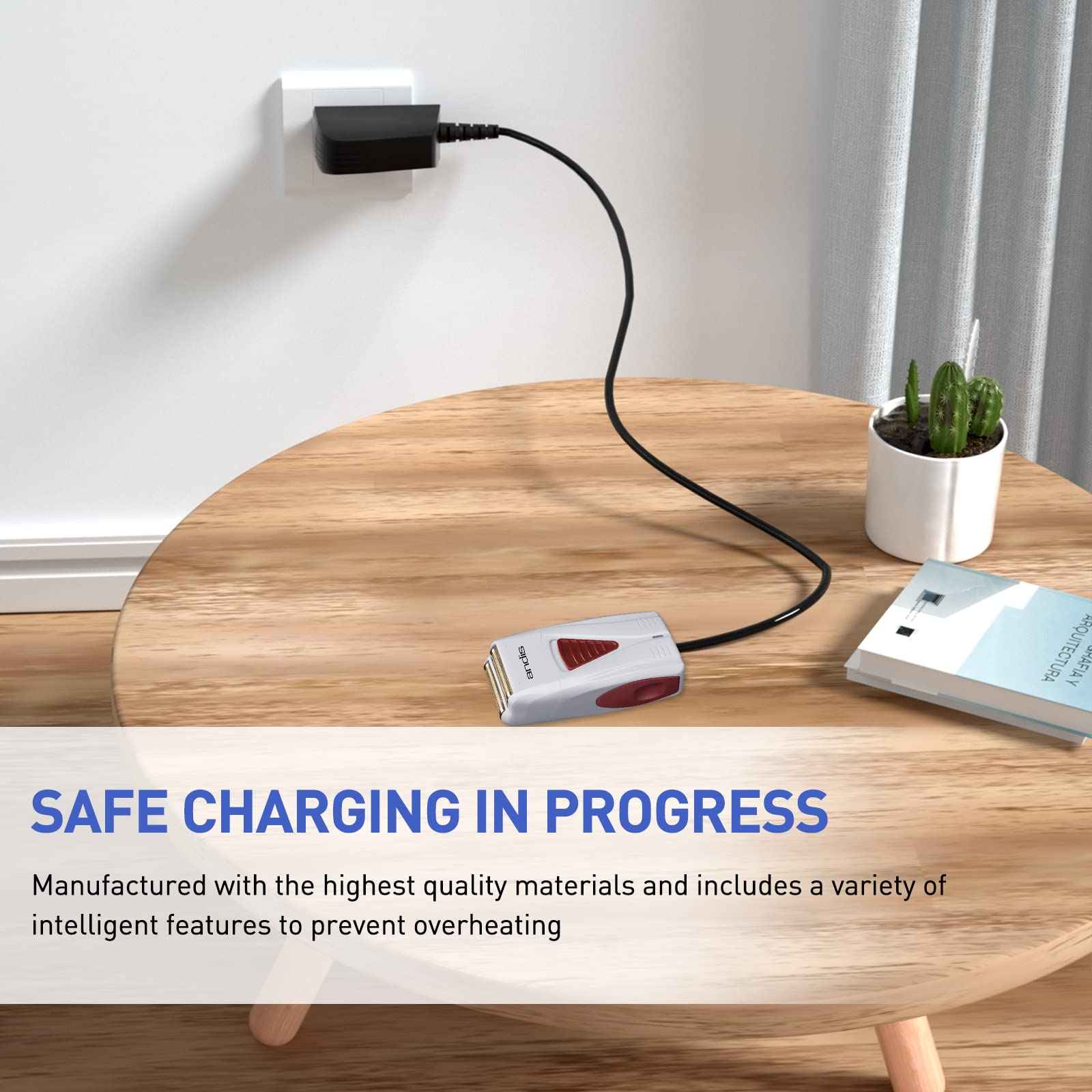 5V 1A Adapter for Andis Shaver AC Charger Power Cord, Compatible with 17150 TS-1 17220 17195 Profoil 17190 17165 17170 17205 17220 Lithium Titanium Plus TS-2 Replacement Pro Foil Shaver-5Ft