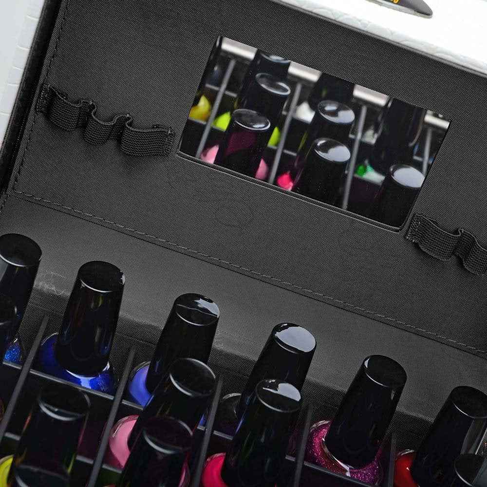 SHANY Color Matters - Makeup Travel Case Nail Accessories Organizer and Makeup Train Case - Makeup Storage Box - White Lily