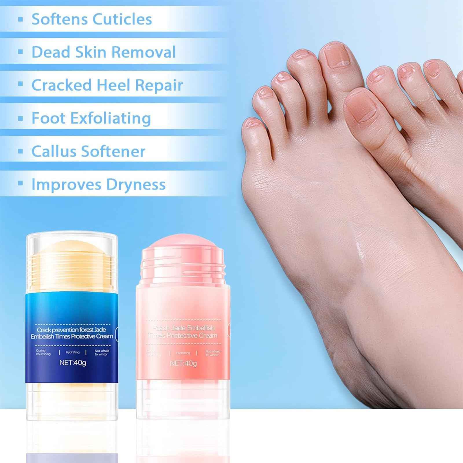 Awjsde Crack Feet Prevention Stick, Foot Care Cream, Anti Cracked Foot Balm, Softening and Nourishing Creams for Dry, Remove Dead Skin and Moisturize Dry Skin (BLUE+PINK)