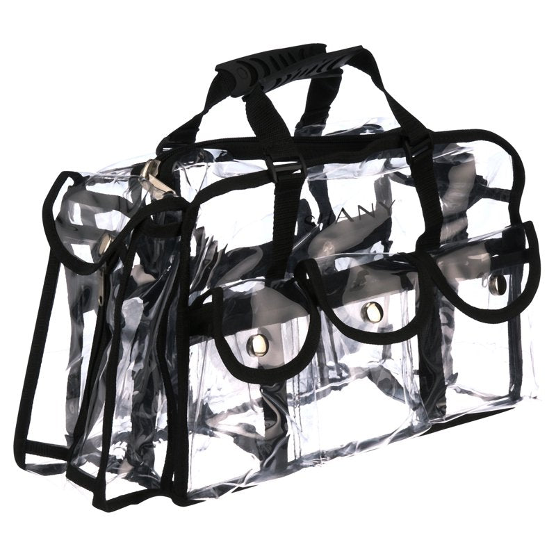SHANY Clear Makeup Bag with Shoulder Strap, Large Pro MUA