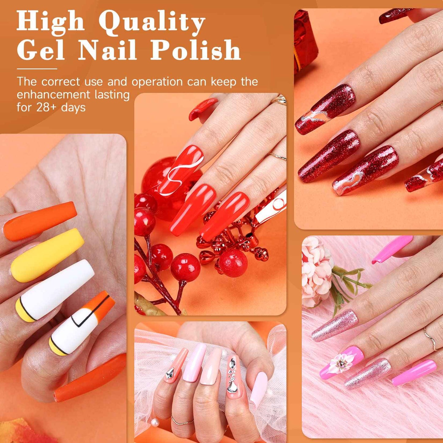 Morovan Gel Nail Polish Set - 36 Colors With UV Light, 48W Lamp, Base & Top Coats, Tools, Pure & Glitter Soak Off Kit, Large Capacity Manicure Starter Set, Gifts for Women