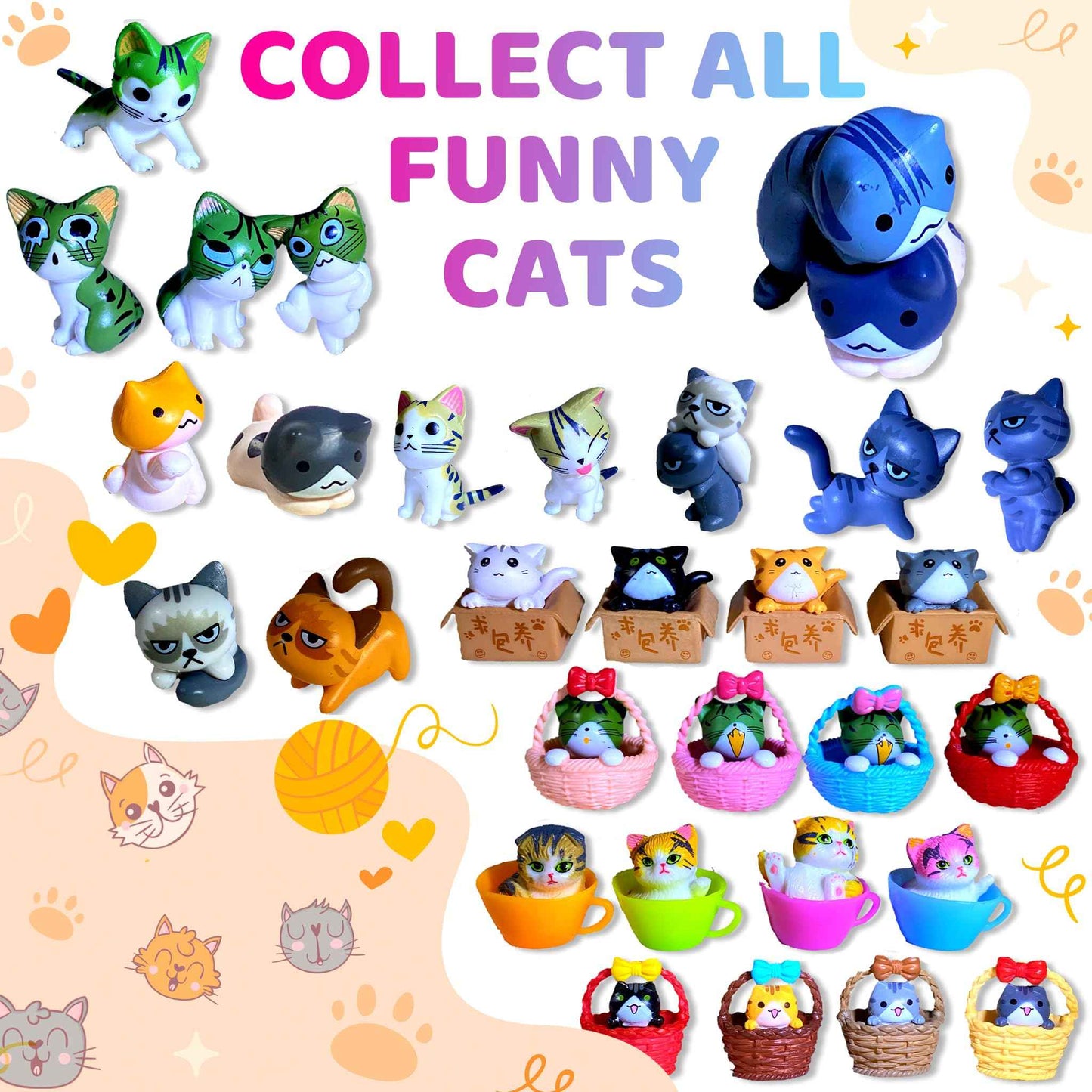 Made in USA 6 Organic Bath Bombs for Kids Set with Cat Toys Surprise Inside for Kids - Surprise Cute Cats Inside Each Fizzy Bath Ball - Natural and Safe for Girls, Boys, Teens - Perfect for Gift