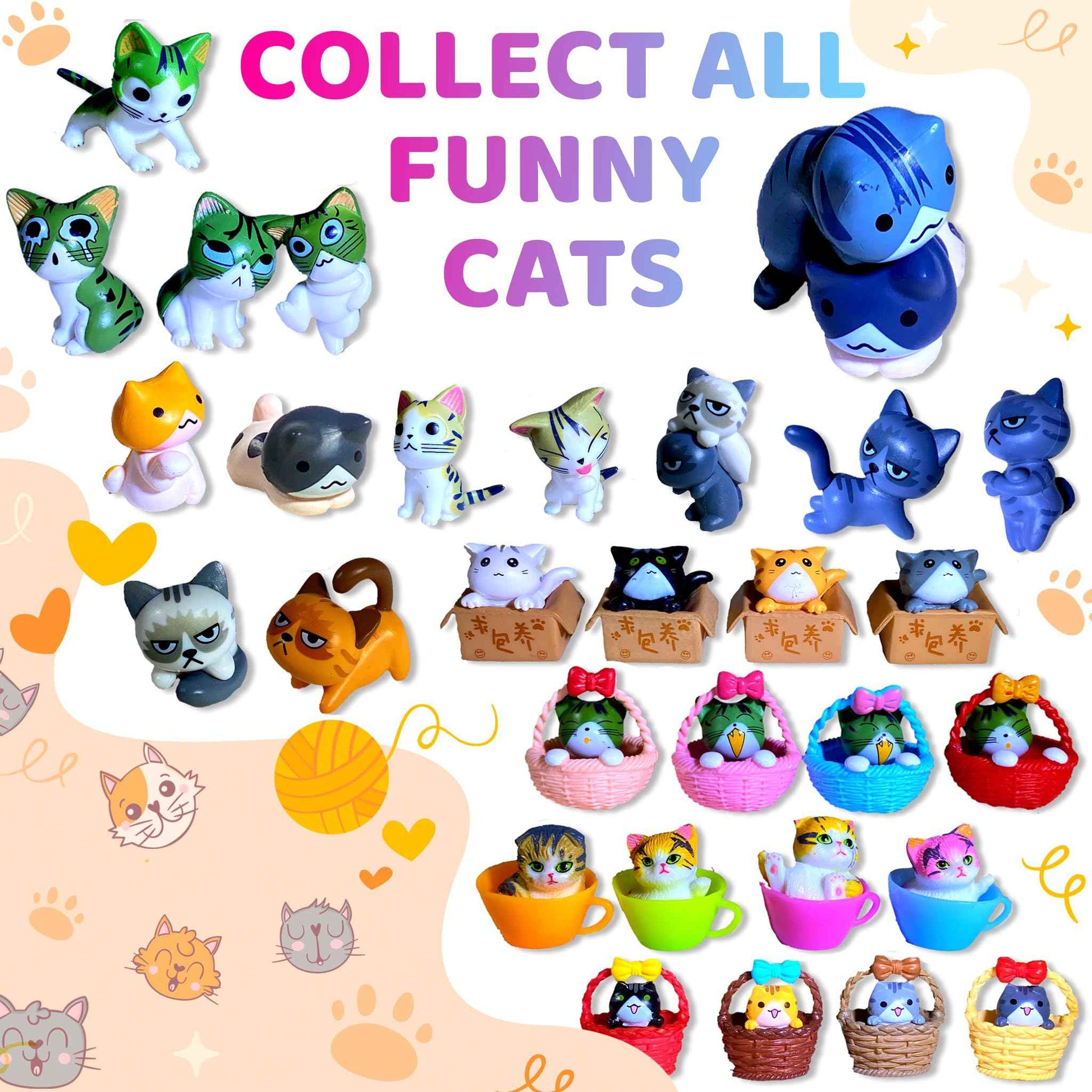 Made in USA 6 Organic Bath Bombs for Kids Set with Cat Toys Surprise Inside for Kids - Surprise Cute Cats Inside Each Fizzy Bath Ball - Natural and Safe for Girls, Boys, Teens - Perfect for Gift