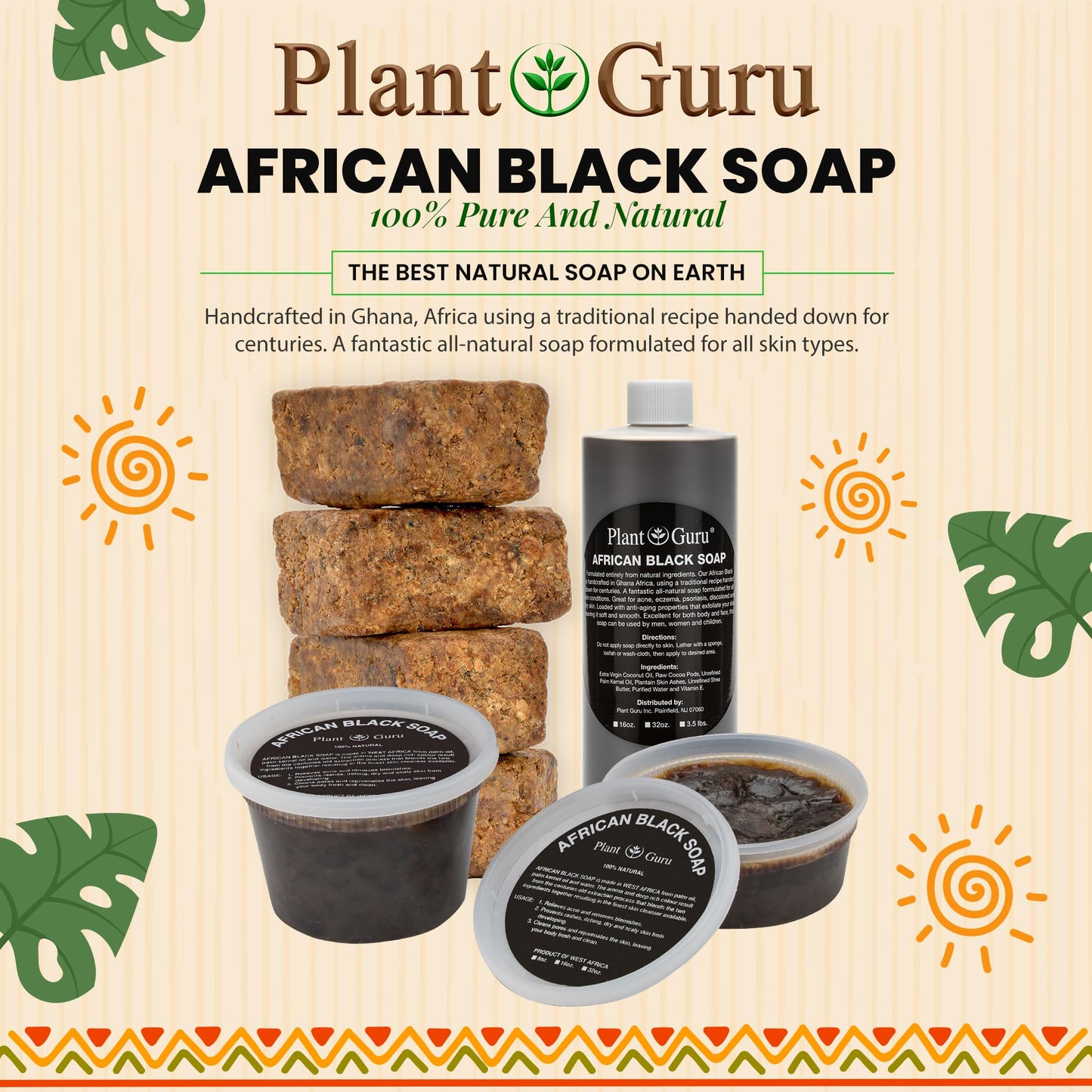 Raw African Black Soap Paste 2 lbs / 32 oz Bulk 100% Natural From Ghana Acne Treatment, Aids Against Eczema & Psoriasis, Dry Skin, Scar Removal, Pimples and Blackhead, Face & Body Wash