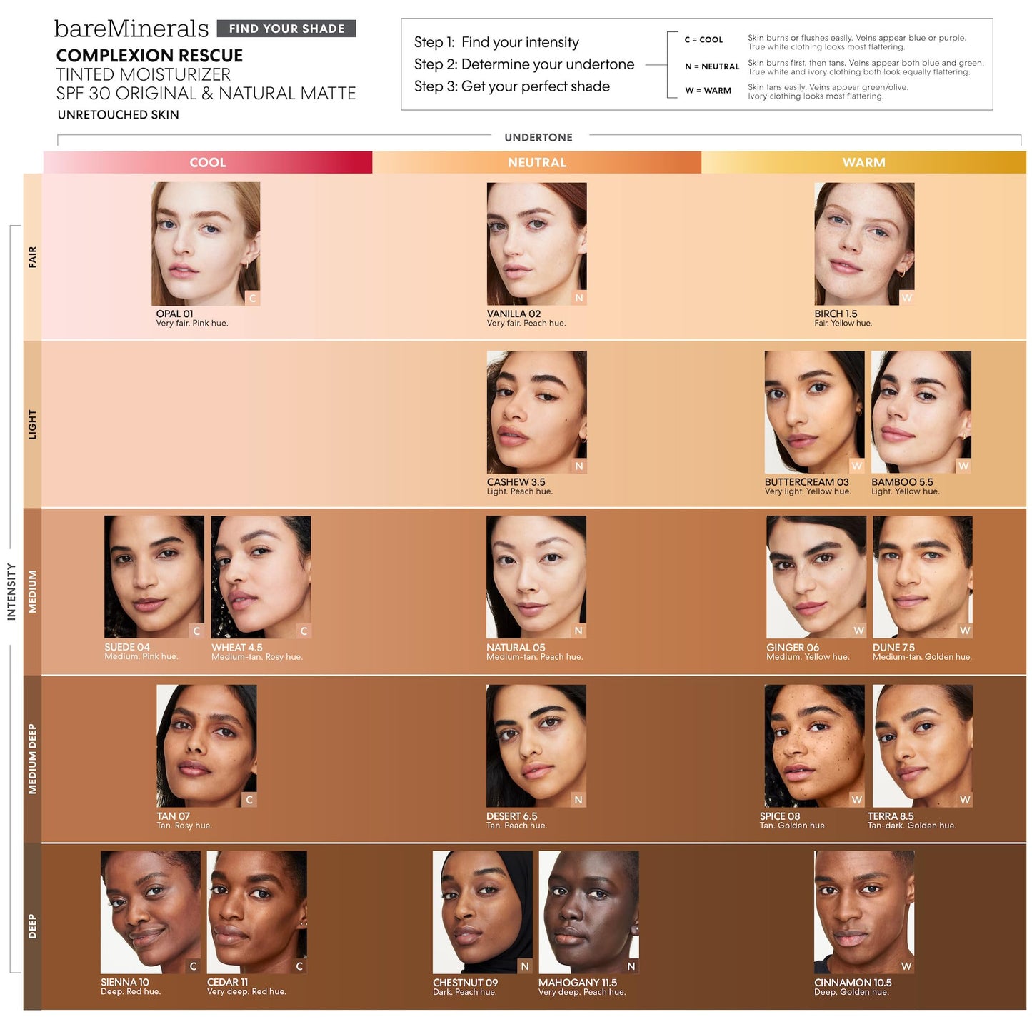 bareMinerals Complexion Rescue Tinted Moisturizer for Face with SPF 30 + Hyaluronic Acid, Hydrating Tinted Mineral Sunscreen for Face, Skin Tint, Vegan