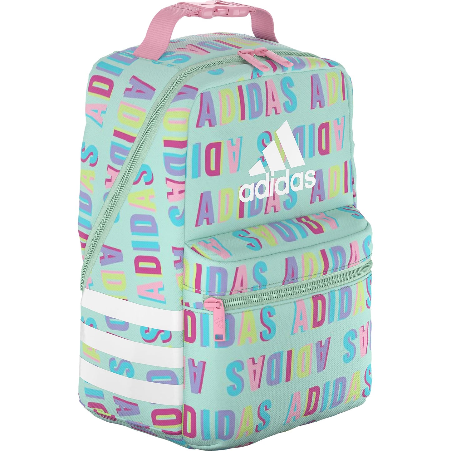 adidas Santiago Insulated Lunch Bag (6.5L) with Clip Lock Handle, Hall Pass Semi Flash Aqua/Pink Spark, One Size