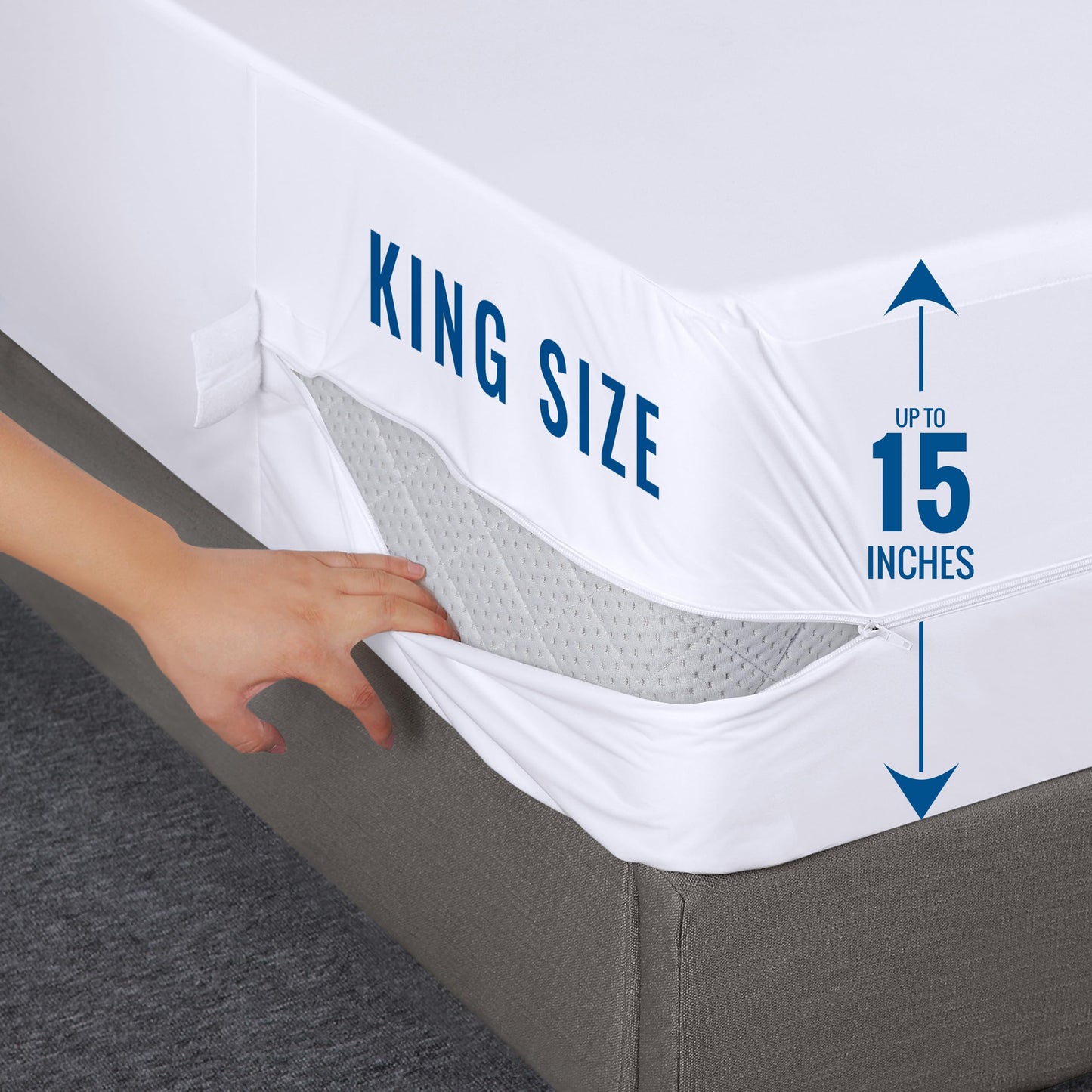 Utopia Bedding Zippered Mattress Encasement King - 100% Waterproof and Bed Bug Proof Mattress Protector - Absorbent, Six-Sided Mattress Cover