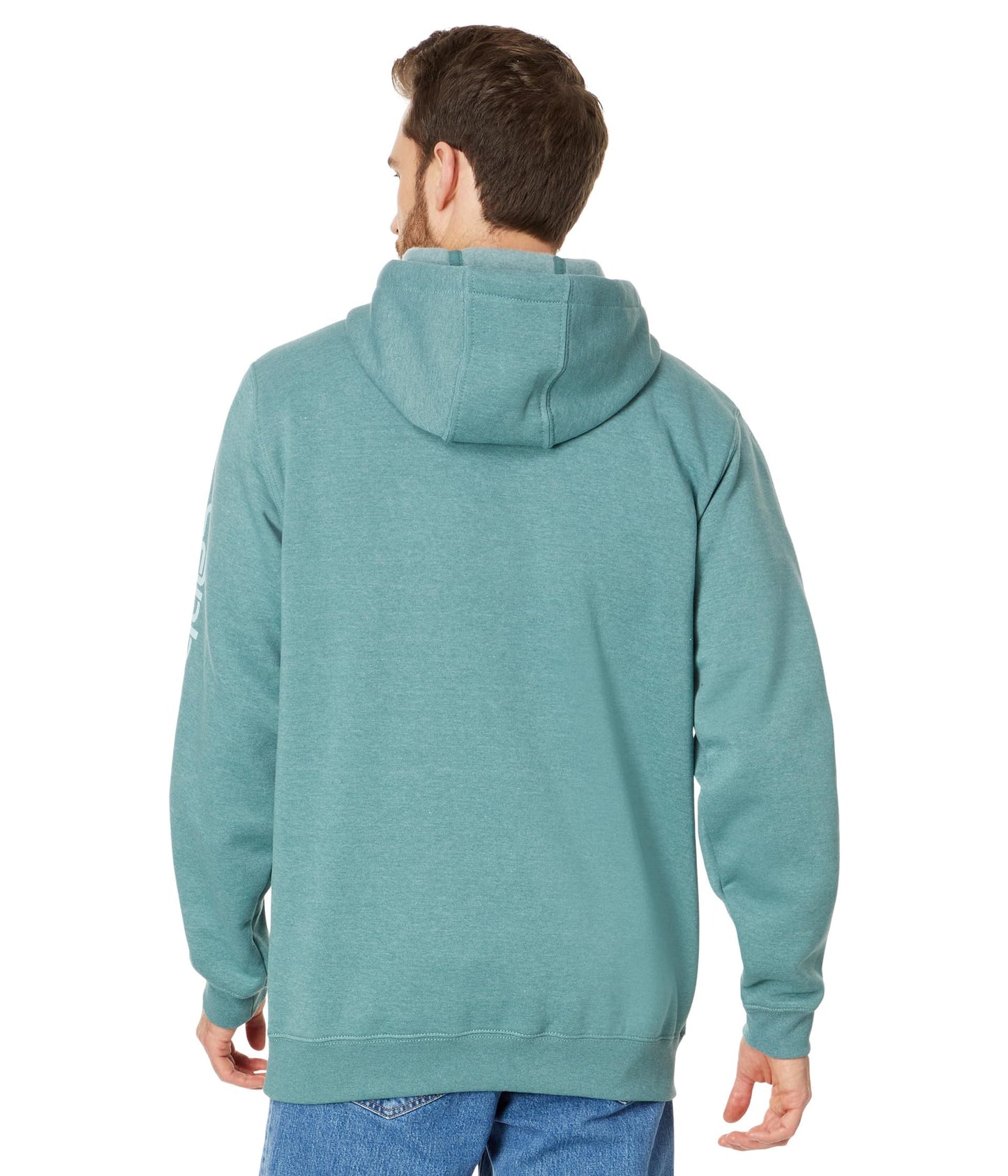 Carhartt Men's Loose Fit Midweight Logo Sleeve Graphic Sweatshirt, Sea Pine Heather